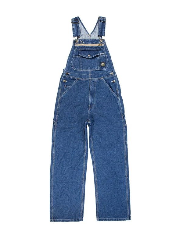 Berne Men's Original Unlined Washed Denim Bib Overall Stone Wash Dark, 48X32/Regular