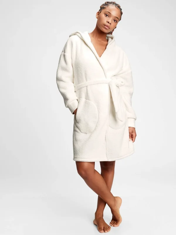 Gap Women's Sherpa Robe Milk White Size XS/S