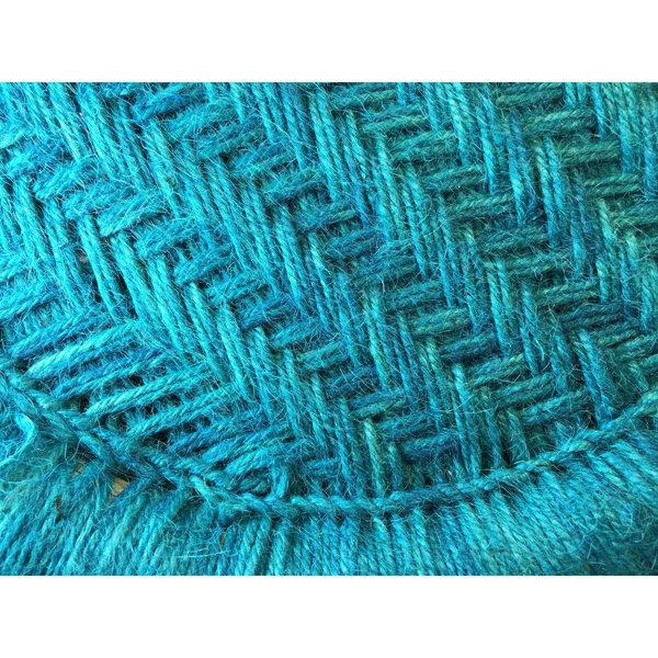 Natural Geo Moray Decorative Handwoven Jute Stool in Blue (Set of 2)