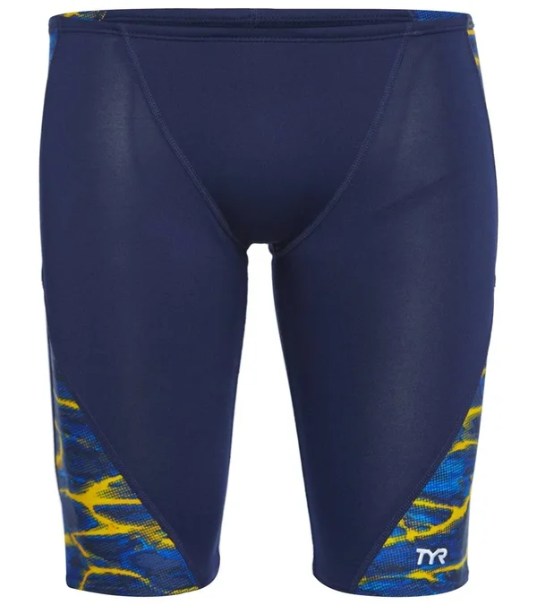 TYR SAMBS7A Men's Lambent Blade Jammer Swimsuit - Navy/Gold - 34