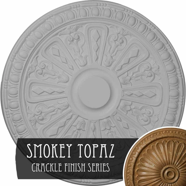 18 inchod x 1 1/4 inchp Raymond Ceiling Medallion (Fits Canopies Up to 5 3/8 inch) - Hand-Painted Smokey Topaz Crackle, Orange