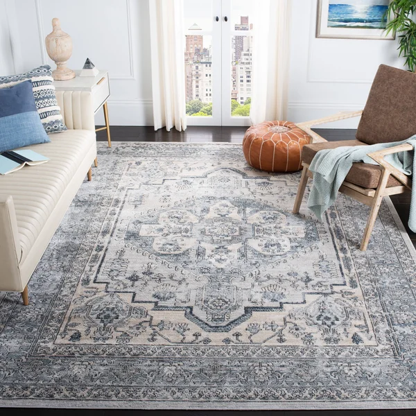 Safavieh Oregon Rug Collection ORE877M - Light Blue, Ivory - 8& x 10&