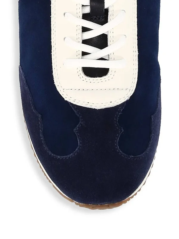 Tory Burch Women's Tory Leather Sneakers - Perfect Navy - Size 10.5