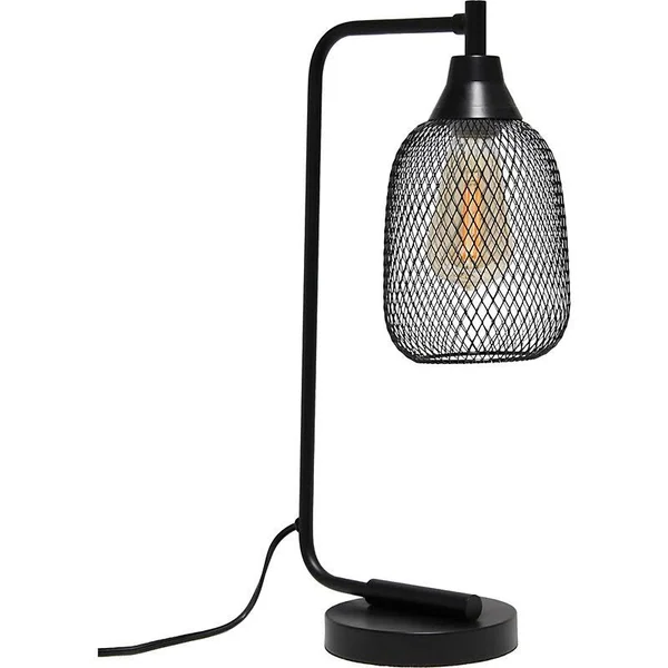 Lalia Home Industrial Mesh Desk Lamp - Matte Black