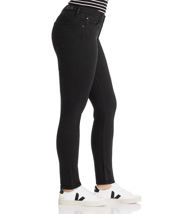 Ag Prima Mid Rise Jeans in Black - 28 - Black