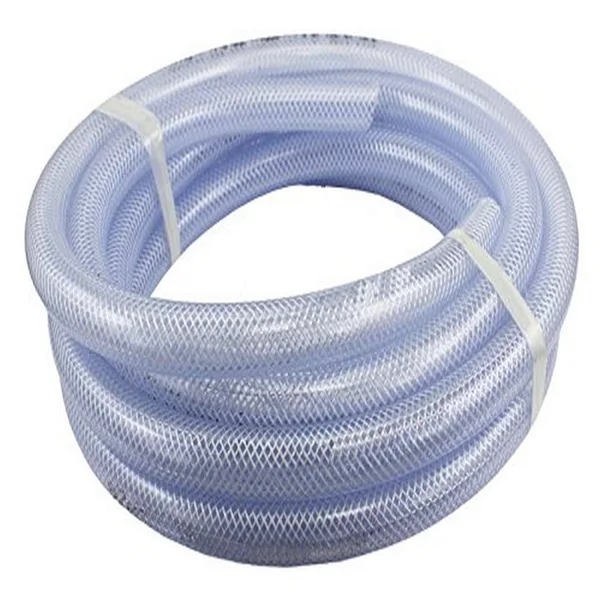 Duda Energy HPpvc100-328ft 328& x 1x22 ID High Pressure Braided Clear Flexible PVC Tubing Heavy Duty UV Chemical Resistant Vinyl