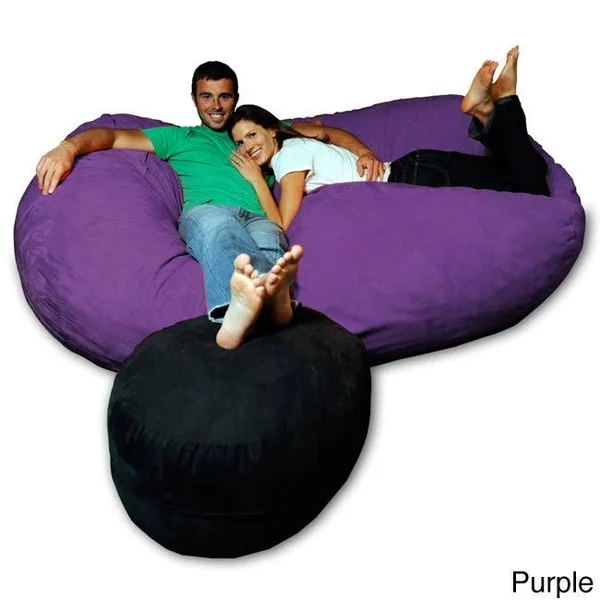 Theater Sacks Llc 7.5-Foot Soft Memory Foam Micro Suede Beanbag Chair Lounger - Purple