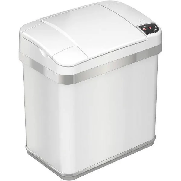 Halo Multifunction Sensor 2.5-Gallon Trash Can in White
