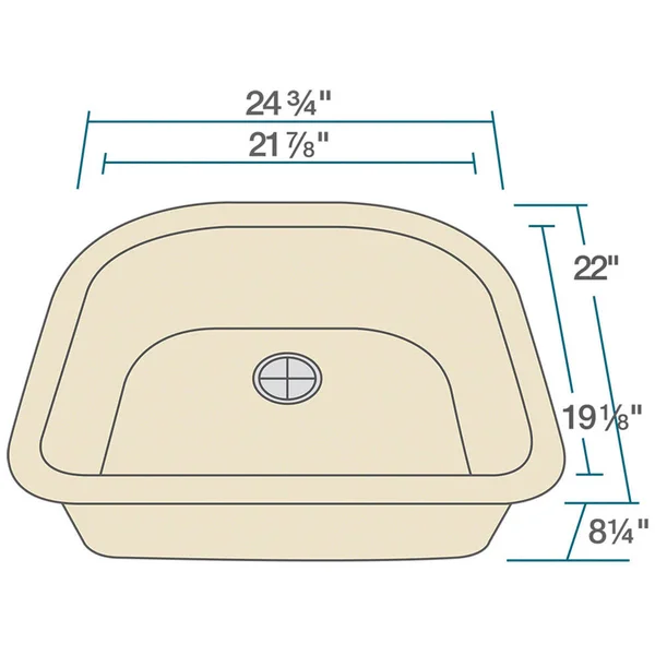 Polaris Sinks Mocha AstraGranite D-Bowl Kitchen Sink