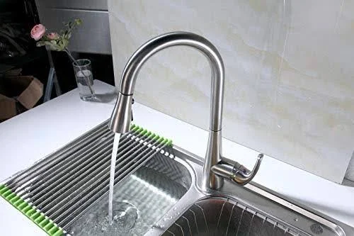 Runfine Group Single Handle Kitchen Faucet Finish: Brushed Nickel