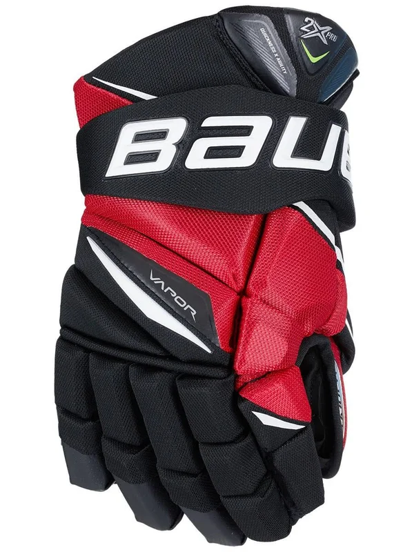 Bauer Vapor 2x Pro Hockey Gloves - Junior - Black/Red - 10.0x22