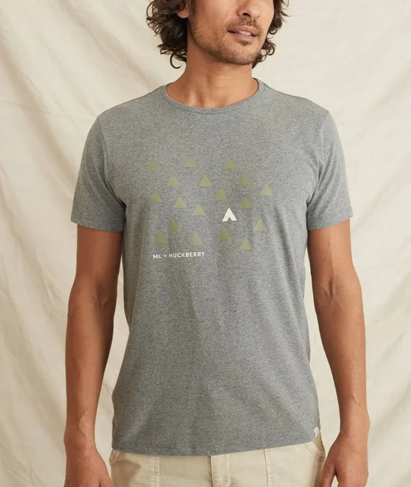 Men's Re-Spun Huckberry T-Shirt in Heather Grey in Navy