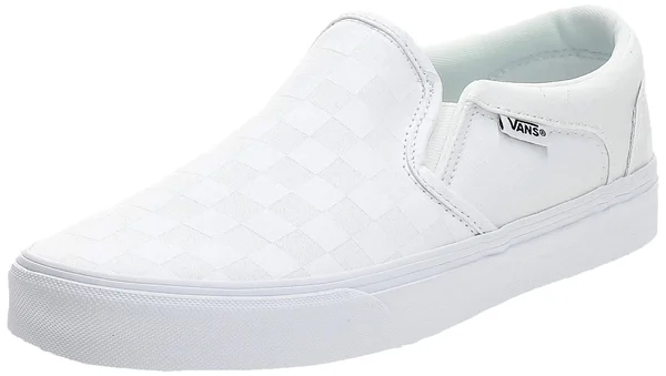 Vans Asher White/Checkerbroard Men's Shoes, Size: 7.5
