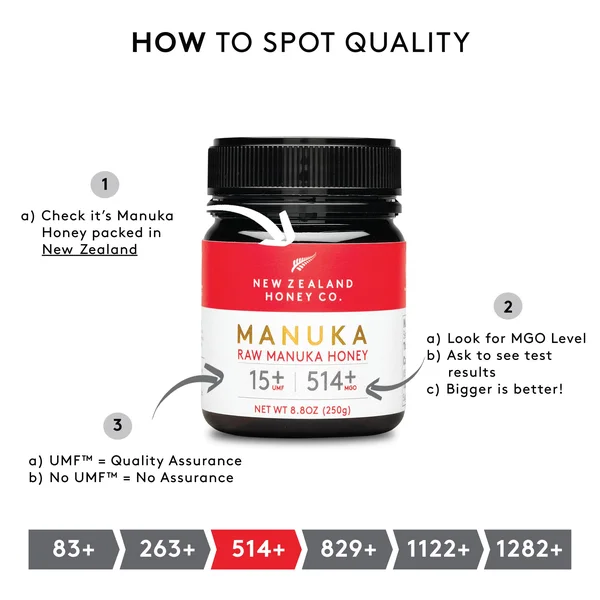 Buy Manuka Honey New Zealand UMF 15+, MGO 514+ 500g, 17.6oz