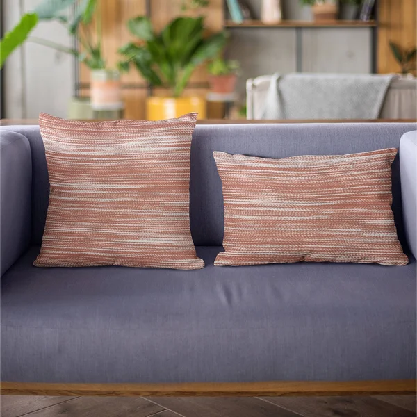 Plutus 20x22 x 30x22 Shower Stripe Luxury Throw Pillow in Red and Beige