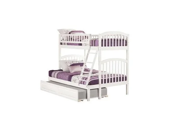 Atlantic Furniture Richland White Urban Trundle Twin Over Twin Bunk Bed