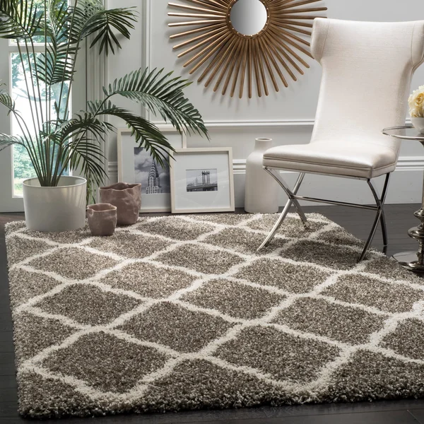 Safavieh Hudson Shag SGH283R Red/Ivory 6& x 9& Area Rug