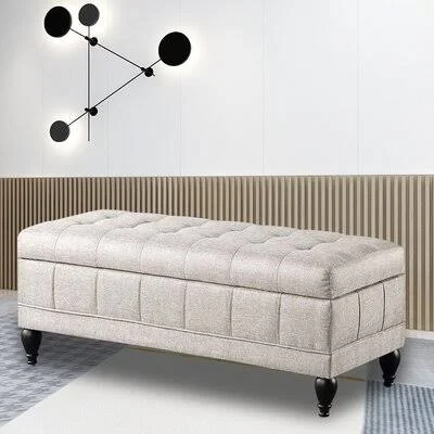 Upholstered Storage Bench Alcott Hill Color/Pattern: White