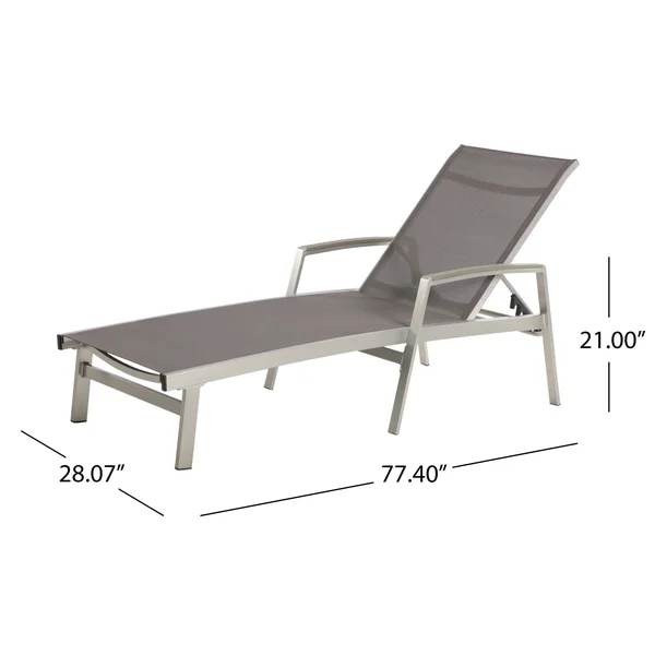 Patio Chaise Lounge in Gray Finish - Set of 2