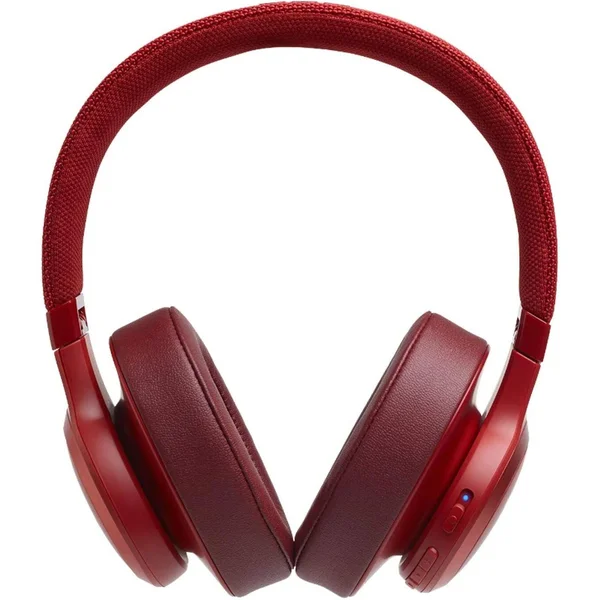JBL Live 500BT Red Over-Ear Headphones w/divvi! Headphone Stand