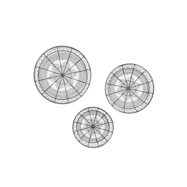 Litton Lane Black Eclectic Metal Wall Decor (Set of 3)