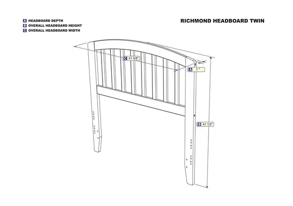 Atlantic Furniture Richmond Headboard, Twin, White