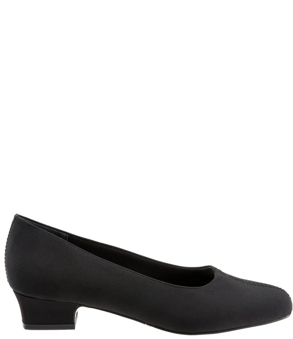 Trotters Doris Pumps - Women's, Black Micro, Size: 8.5