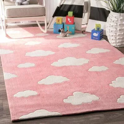Abbas Cloudy Sachiko Hand-Tufted Pink Area Rug Isabelle & Max Rug Size: Rectangle 3&6x22 x 5&6x22