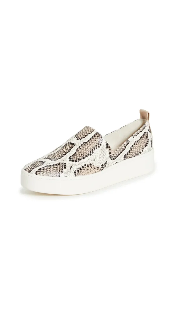 Vince Leather Saxon-2 Slip on Sneaker - Women - Taupe - 10