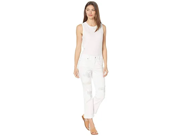 Nydj Marilyn Straight Ankle Jeans - Optic White - White - 8