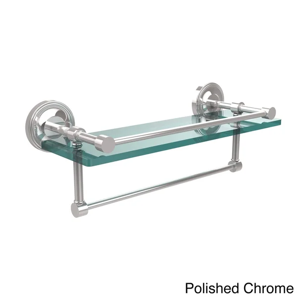 Allied Brass 16x22 Gallery Glass Shelf with Towel Bar Antique Pewter