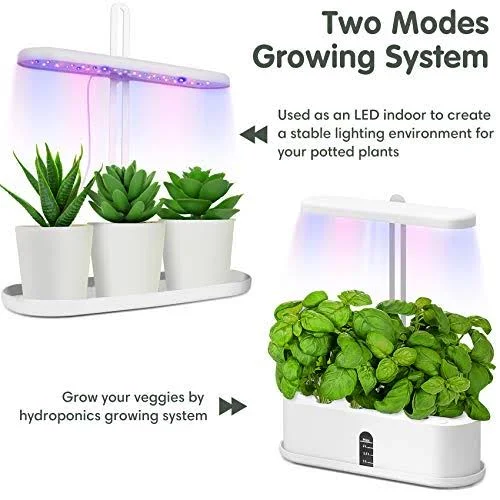 Hydroponics Growing System, Automatic Timer Indoor Herb Germination Kits with LED Grow Light, Height Adjustable Smart Garden Sta