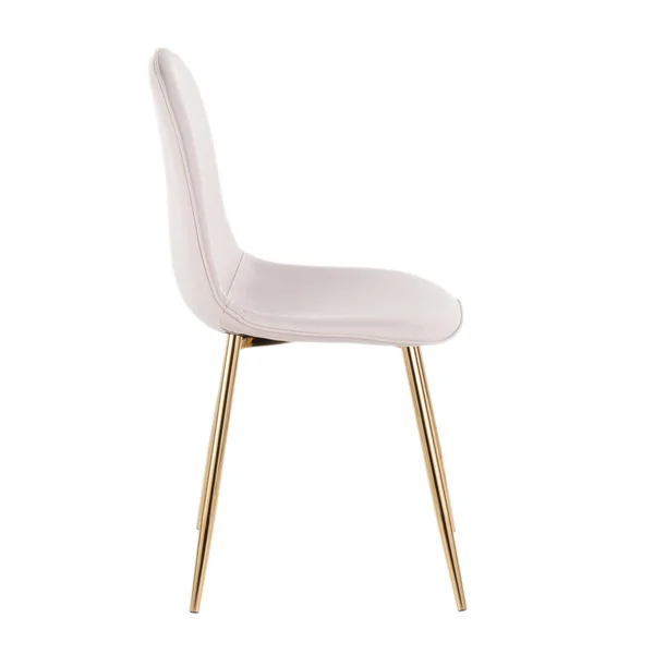 Pebble Chair - Set of 2 - Gold Steel, Green Velvet