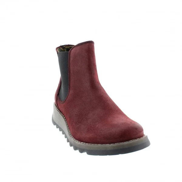 Fly London Salv 143195-031 Burgundy Suede 42 EU Womens Ankle Boots