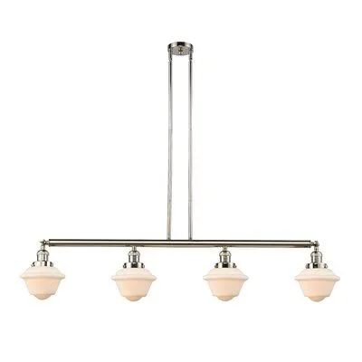 Calliope 4-Light Kitchen Island Schoolhouse Pendant Breakwater Bay Finish: Antique Copper, Shade Color: Matte White Cased, Bulb