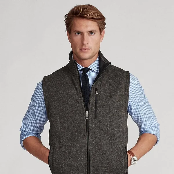 Ralph Lauren Men's Fleece Mockneck Vest - Size 2XL Tall in Windsor Heather