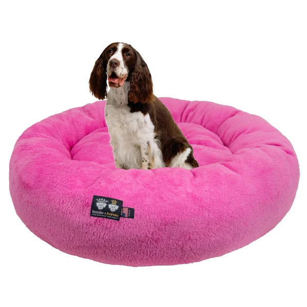 Bessie and Barnie Ultra Plush Deluxe Comfort Pet Dog & Cat Pink Snuggle Bed - Size: Small - 23 inch