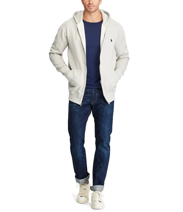 Polo Ralph Lauren Men's Big and Tall Classic Fleece Full Zip Hoodie - Black XLT