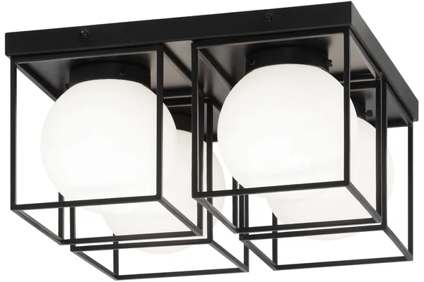 Matteo Lighting X03804bk Four Light Flush Mount Squircle Black