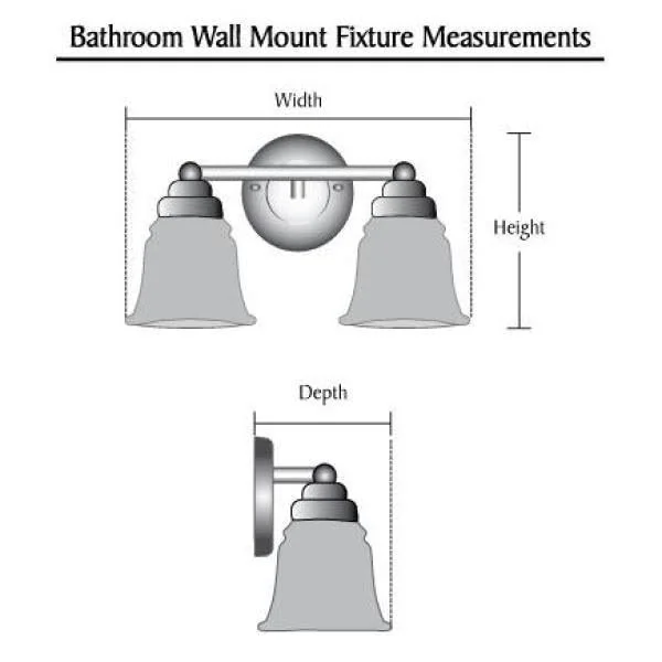 Aspen Creative 62134, Two-Light Metal Bathroom Vanity Wall Light Fixture, 12x22 Wide, Transitional Design in Brushed Nickel with