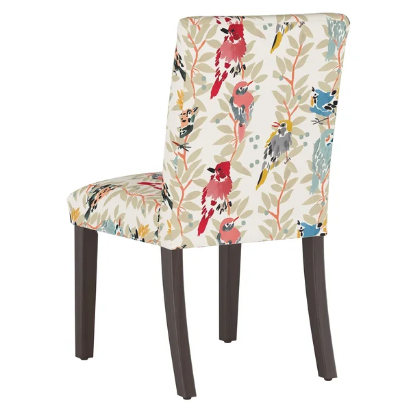 Andres Cotton Parsons Chair Mistana Upholstery: Gray/Red Floral