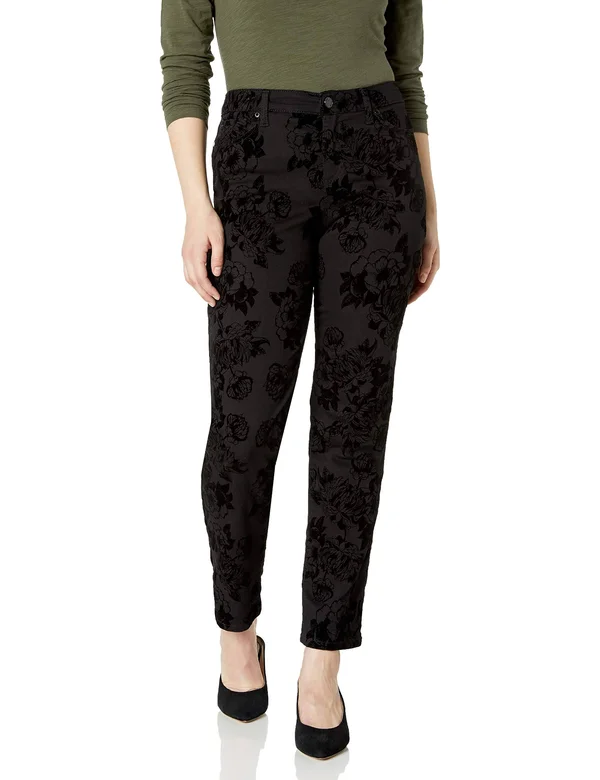 Bandolino Black Petite Mandie Denim Flock Average Jeans