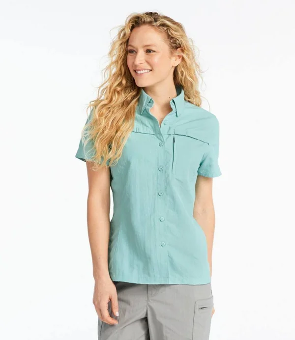 Women's Tropicwear Shirt - Short-Sleeve Blue Small, L.L.Bean