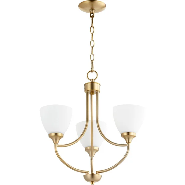 World of Gold Chandelier 3 Light with Aged Brass Finish Medium Base Bulb Type 19 inch 180 Watts WG174980