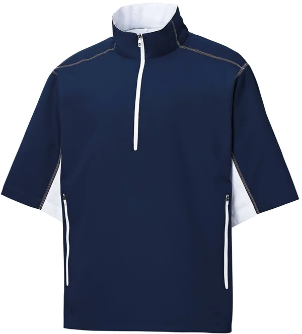 FootJoy Men's Sport Short Sleeve Golf Windshirt - XXL, Navy/White