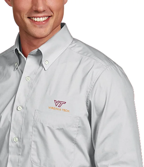 Antigua LSU Tigers Purple Dynasty Woven Long Sleeve Button-Down Shirt Size: Large