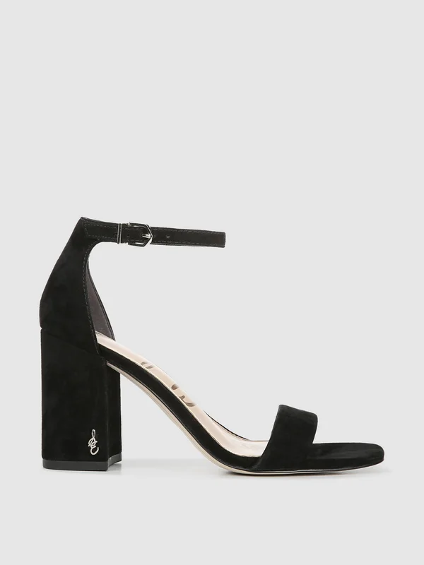 Sam Edelman Daniella Block Heel Sandal Black Suede