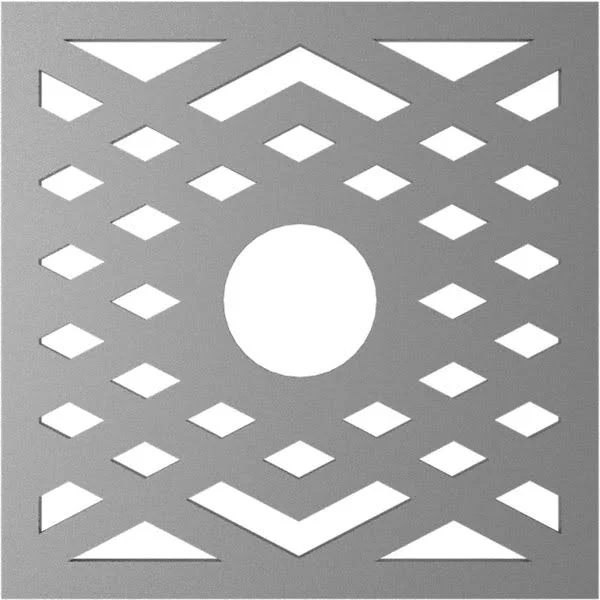 Ekena Millwork CMPP32CHAWS 32x22OD x 8 1/4x22ID x 1x22P Chevron Architectural Grade PVC Pierced Ceiling Medallion, Antiqued Warm