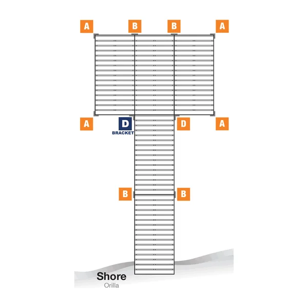 Tommy Docks D Inside Corner Bracket-3 Way TD-20037