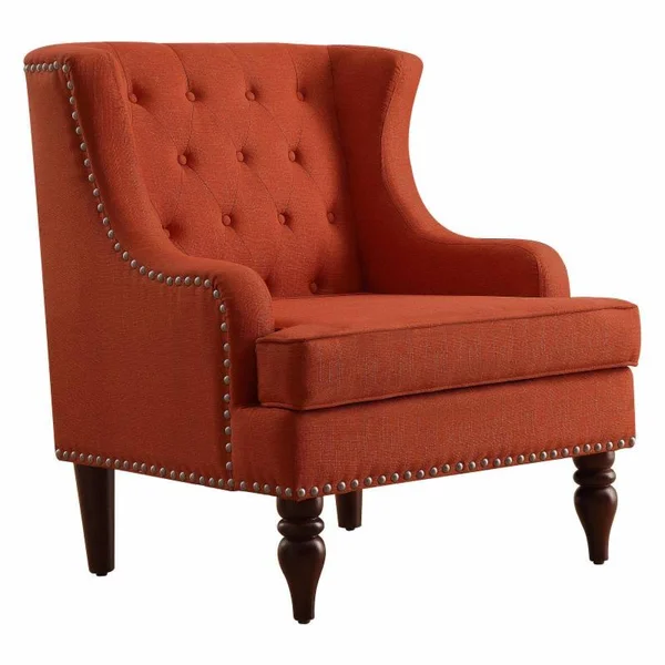 Rosevera Carafa Tufted Wingback Armchair, Size: One size, Grey